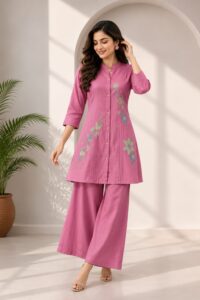 pink coord set in bhuj